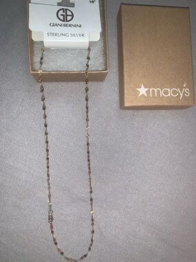 🆕-Giani Bernini Two-Tone Sterling Silver Necklace with Rose Gold Accents